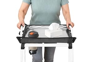 Walker Tray for Folding Walker, Detachable Tray for Walkers with Extended Straps and Cup Holder, Lightweight Mobility Accesso