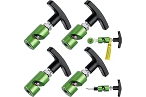 COLUCK Car Hood Prop Spark Plug Caliper 12mm with Brass Tip, Universal Hood Strut Holder, Lift Support Clamp, Hood Prop Tool, Hood Shock Clamp, Hood Clamps for Cars, 0.55" Hood Safety Rod Clamp Green 4Pcs