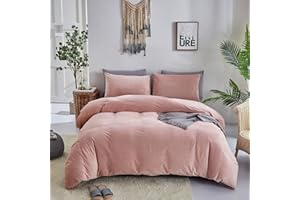 Houseri Pink Duvet Cover Queen Fluffy Light Pink Velvet Bedding Set Full Girls Blush Pink Duvet Cover Flannel Fuzzy Dusty Pink Bedding Duvet Covers Women Micromink Sherpa Plush Pink Bedding Sets Queen