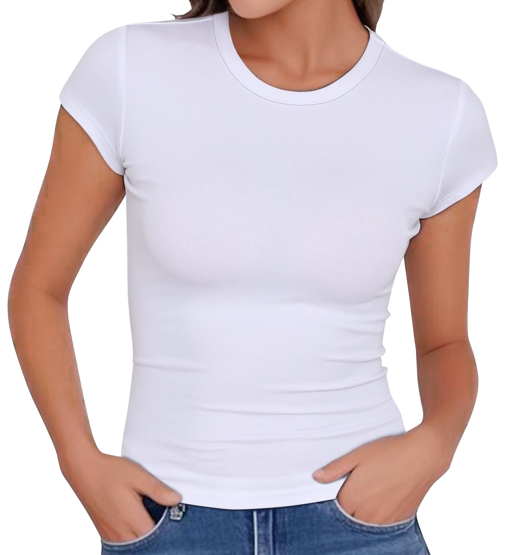 GEMBERA Women's High Neck Sleeveless Slim Fit Crop Tank Top - Basic Mock Neck Halter Top - View #9