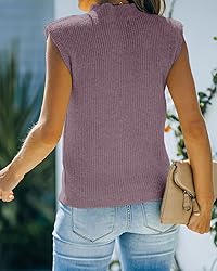 Amarmia Women's Mock Neck Knit Sweater Vest