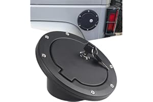 PKEDUO Black Locking Gas Cap Cover Fuel Filler Door Cover Compatible with 2007-2017 Wrangler JK JKU 2/4-DOOR(NOT FOR 2018+ JL MODELS)