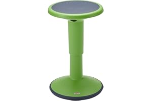 ECR4Kids SitWell Wobble Stool, Adjustable Height, Active Seating, Grassy Green