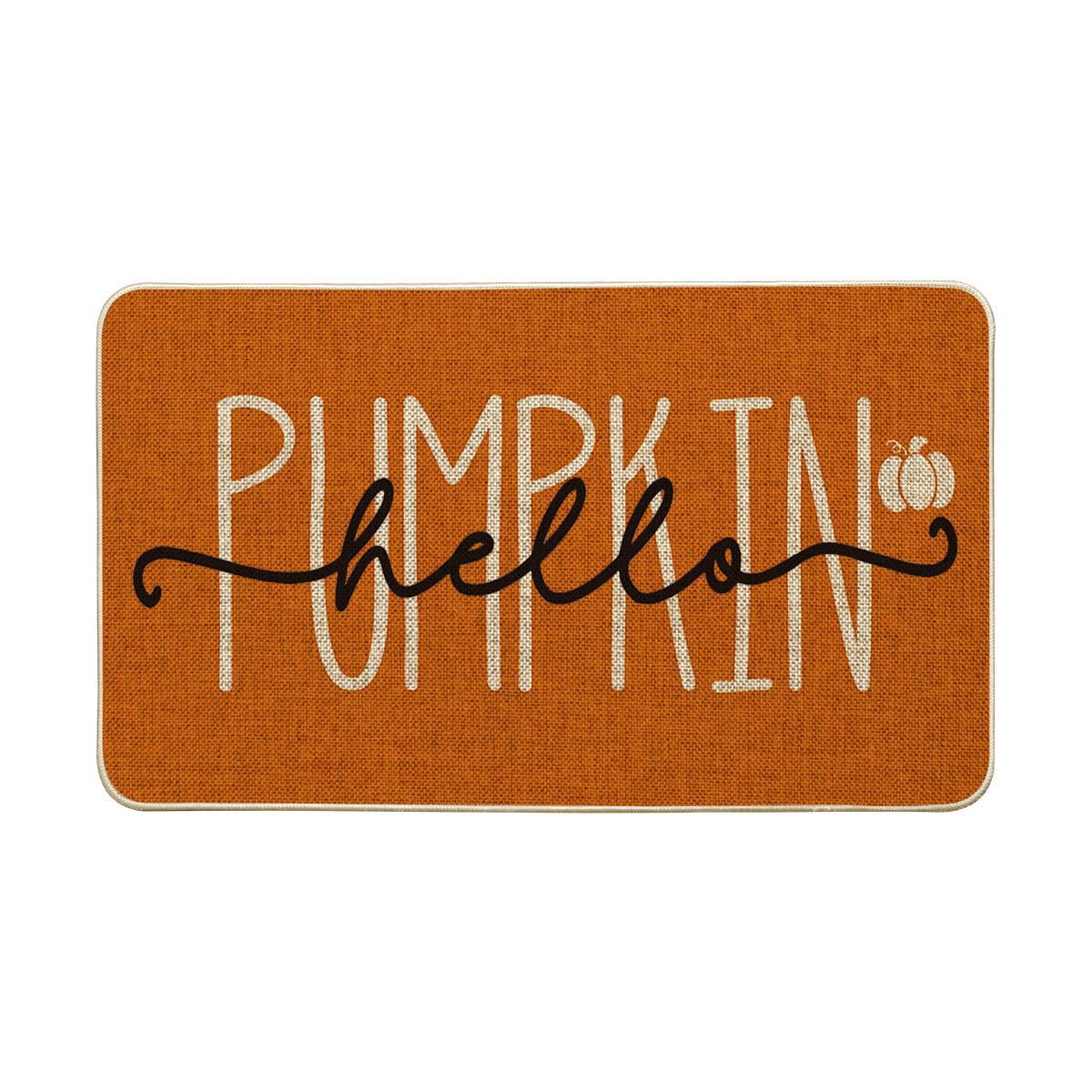 Photo 1 of Artoid Mode Orange Hello Pumpkin Fall Doormat, Autumn Home Decor Low-Profile Switch Rug Door Mat Floor Mat for Indoor Outdoor 17x29 Inch