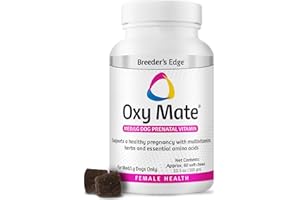 REVIVAL ANIMAL HEALTH Breeder's Edge Oxy Mate Dog Prenatal Vitamins, Comprehensive Supplement for Pregnant Dogs and Cats Enriched with Essential Nutrients for Healthy Moms & Litters, Soft Chews - 60ct Medium & Large Dog