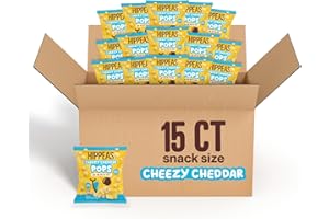 Hippeas Cheezy Cheddar Pops, 0.5 Ounce (Pack of 15), 2g Protein, Fiber, Vegan, Gluten-Free, Crunchy, Plant Protein Snacks