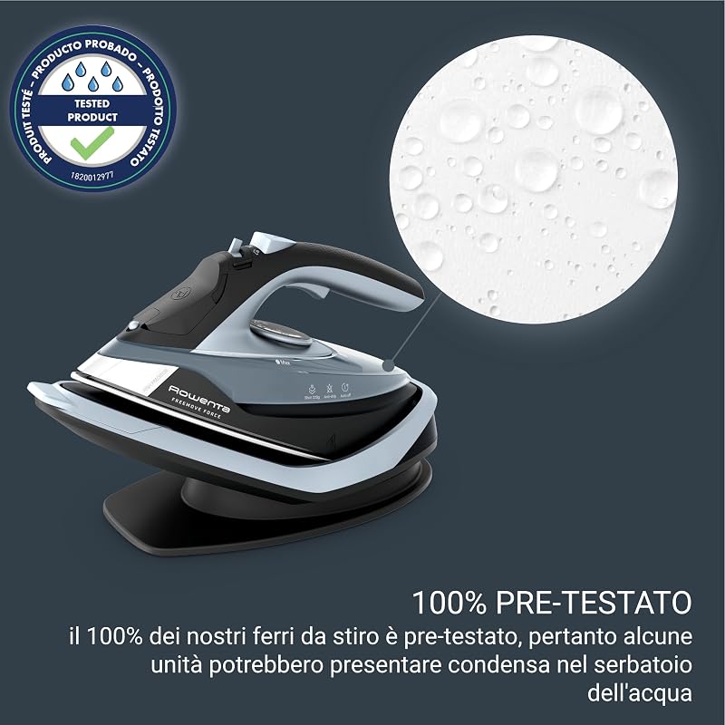 Freemove Force, Ferro da Stiro a Vapore Senza Filo, Efficiente, Riscaldamento Rapido, Leggero, Ricarica Rapida, Erogazione del Vapore di 35 g/min, Spegnimento Automatico, DE6720D1