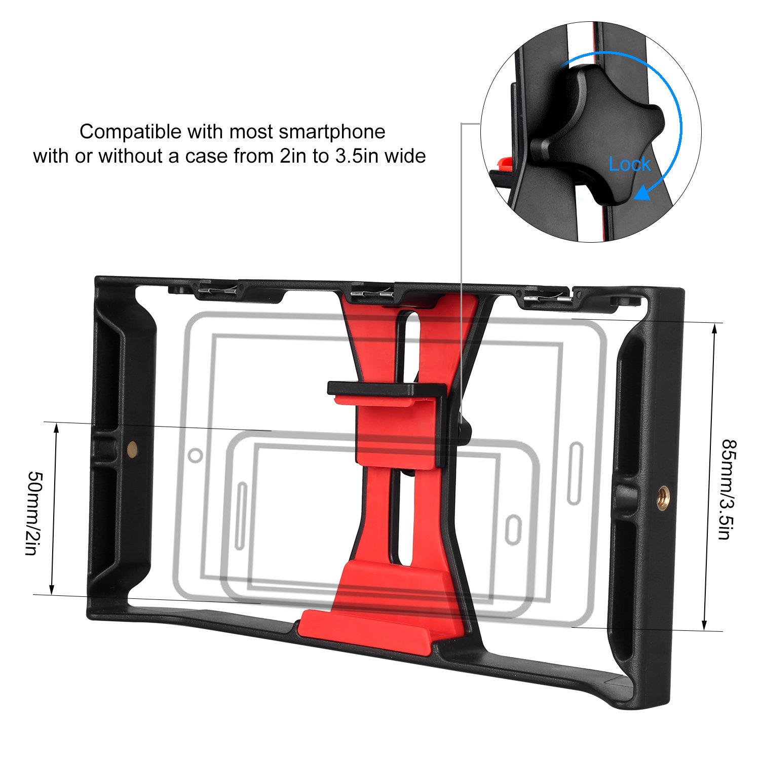 Crazefoto U Rig Pro Smartphone Video Rig, iPhone Filmmaking Case, Phone Video Stabilizer Grip Tripod Mount for Videomaker Film-maker Videographer for iPhone X 8 Plus Sumsang