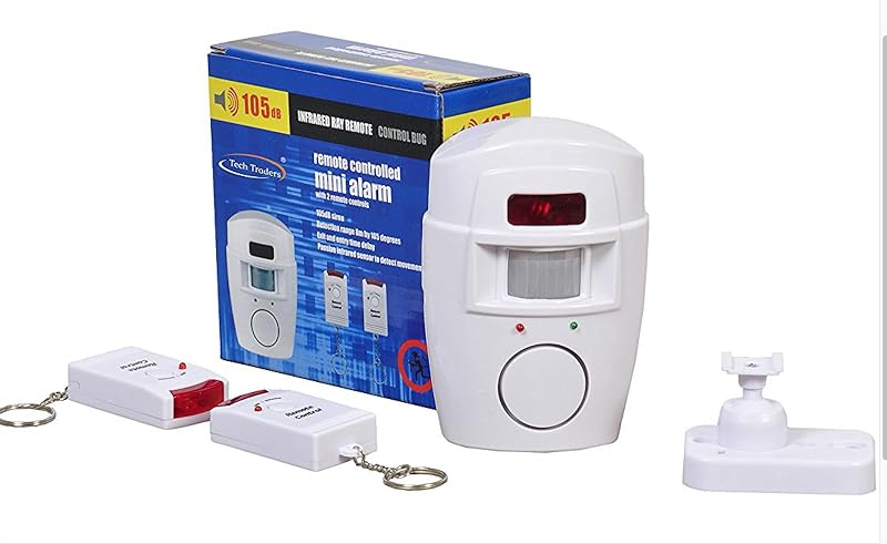 Tech Traders Wireless PIR Motion Sensor Alarm with 2 Remotes for Shed Home