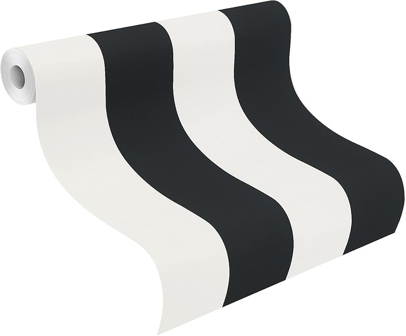 Rasch Just Me Paper Wallpaper Graphic Stripes Black Cream 286694 Made in Germany