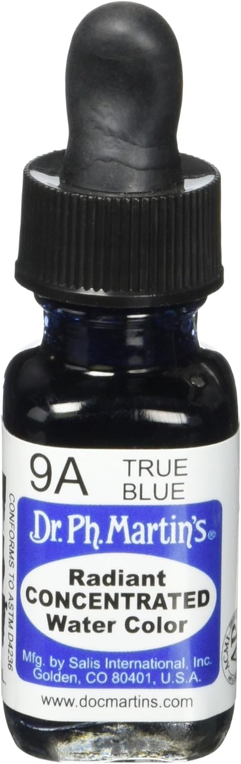 Dr. Ph. Martin's Radiant Concentrated Water Color, 0.5 oz, True Blue (9A), 15 ml (Pack of 1)