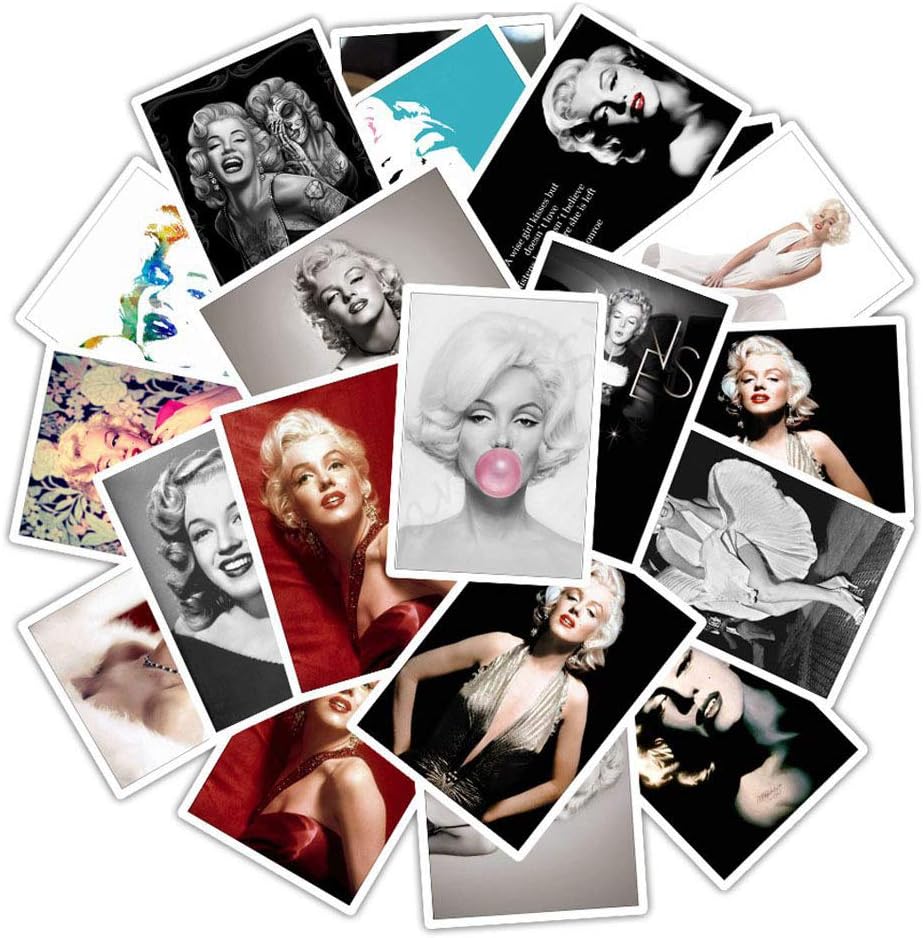 Great Actress Marilyn Monroe Stickers 25PCS for Laptop and Water Bottles,Waterproof Trendy Vinyl Decal Stickers Pack for Teens, Girls, Adult, Water Bottles, Computer, Travel Case (Marilyn Monroe)