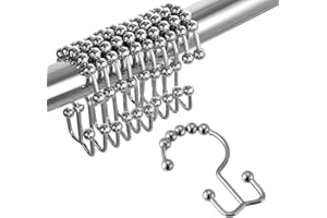TOPROD Shower Curtain Hooks Rings, Double Sided Shower Hooks Rust Proof for Bathroom Shower Rods Curtains, Durable Stainless 