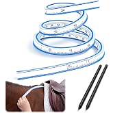Horse Saddle Fitting Curve 60 cm, Flexible Curve Ruler with 2 Pencils | for Horse Owners, Inch and cm Scales, Contour Tracing, Wither Measuring, Saddle Fitting Tool, Reusable Profile Template
