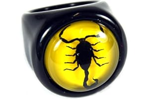 REALBUG Black Scorpion Black Ring Yellow Background Size 7
