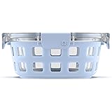 Ello DuraGlass Rounds Glass Food Storage Containers - Meal Prep Bowls with Silicone Sleeve and Airtight Lids, 4 Cup, Halogen 