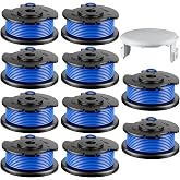 Kousika Replacement for Hart Auto-Feed Pre-Wound 11ft 0.065" String Spool Compatible with Hart Auto-Feed String Trimmer Cordless Trimmers and Cover Cap Replacement Part -11Pack(10Spools, 1Cap)