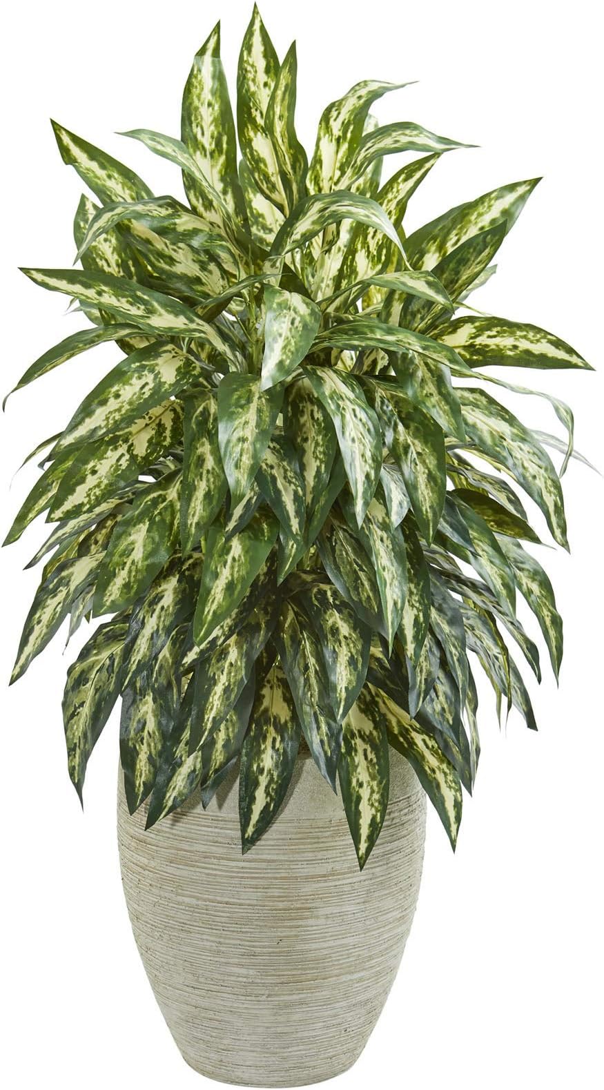 Artificial Plant -Aglonema Plant with Sand Colored Planter