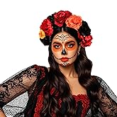 June Bloomy Mexican Flower Headband Halloween Cinco De Mayo Party Costume Day of The Dead Headpiece