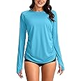 SANTINY Women's UPF50+ Rash Guard SPF Long Sleeve Swimsuits Top UV Sun Protection Swim Shirts for Woman