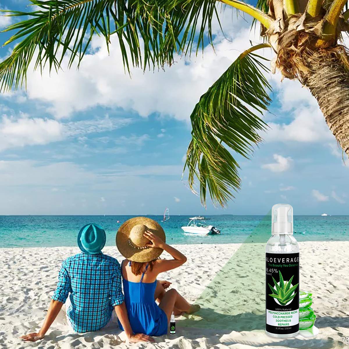 Aloe Vera Gel with 100% Naturally Aloe Barbadensis Great for Skin & Hair Care Pure Aloe Vera Absorbed Rapidly with No Sticky Residue : Beauty