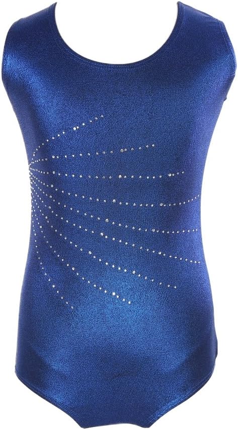 Loveble Gymnastic Leotards for Girls,Camisole Leotard Metallic,for Rhythmic Gymnastics Ballet Gym Asymmetric,Age 5-14 Y