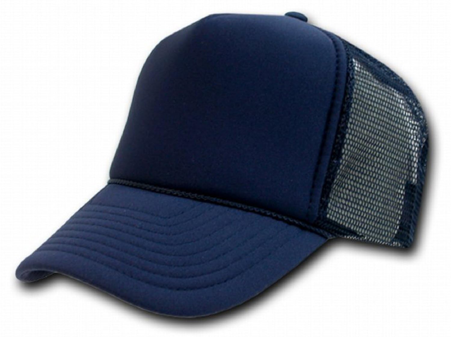 NAVY BLUE MESH TRUCKER STYLE CAP HAT CAPS HATS ADJUSTABLE at Amazon Men