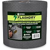 FLASHDRY Universal Spill Absorbent Roll, 15" x 144", 100 Pre-Cut Pads | Absorbs Oil, Grease, Coolant &amp; Solvents, for Garages, Warehouses, Factories &amp; Industrial Facilities