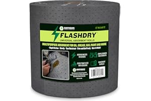 EARTHSAFE FlashDry - Universal Spill Absorbent Roll | 15” in x 144' ft Oil and All Purpose Premium Liquid Pads