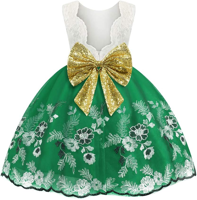 Baby Kids Girl‘s Dress Toddler Birthday Cute Big Bowknot Christening Dress 0-10 Years