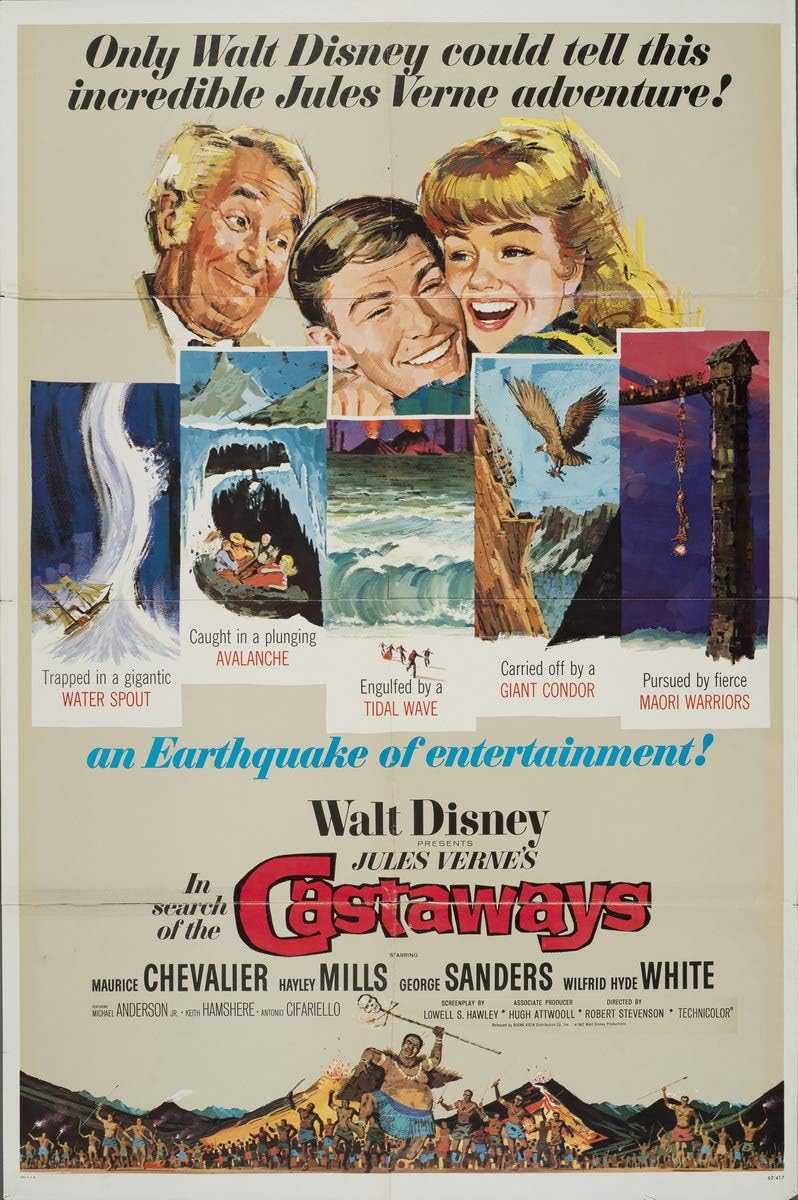 Berkin Arts Movie Poster Giclee Print On Canvas-Film Poster Reproduction Wall Decor(in Search of The Castaways 4) #XFB