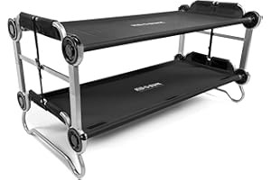 Disc-O-Bed Youth Double Cot Kid-O-Bunk, Modular for Bunk Beds, Dual Cots, or Bench with 2 Carry Bags for Portable Transport