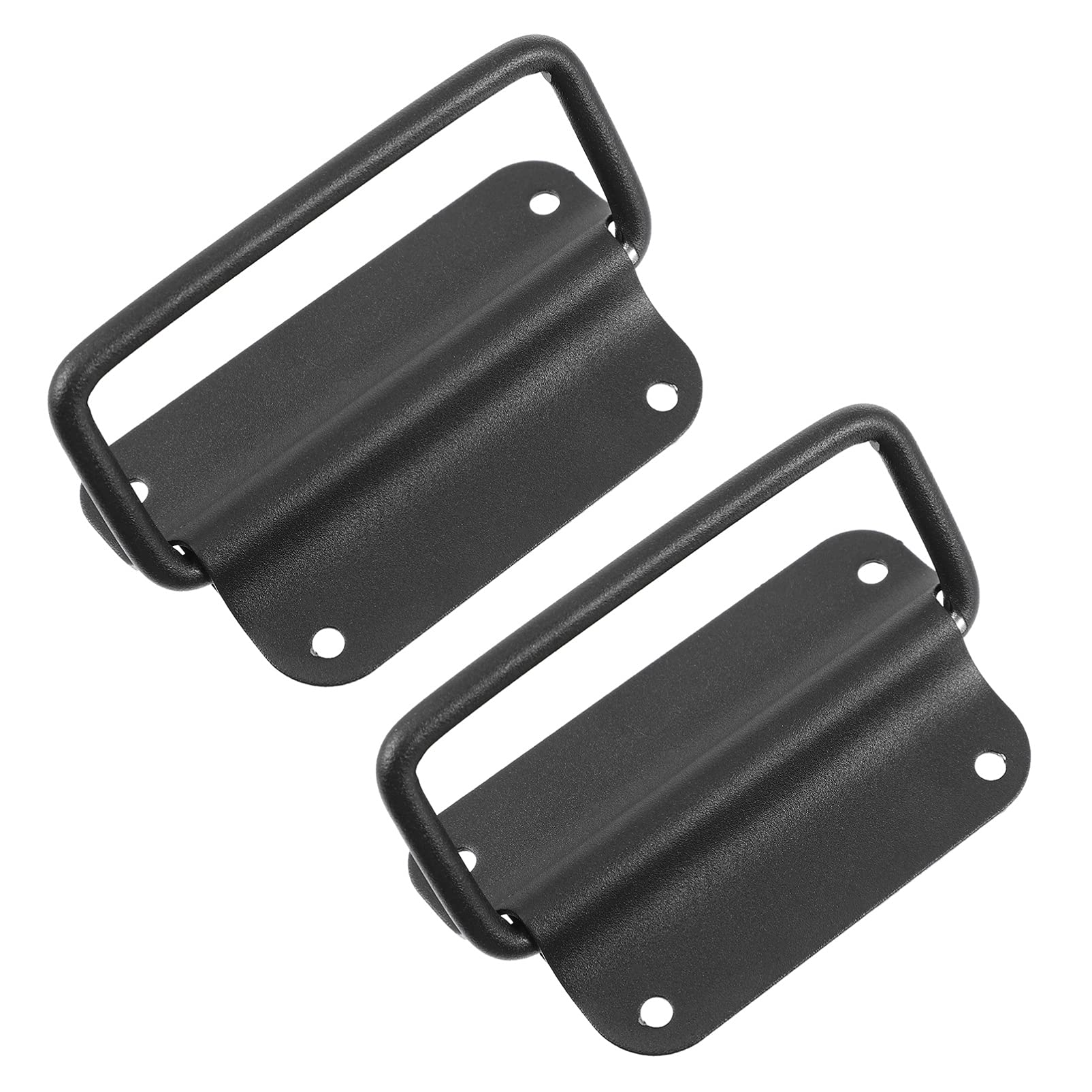 Balacoo 2pcs Chest Handles Wood Box Handle Heavy Duty Case Handle Stainless Steel Pull Handle for Toolbox Black