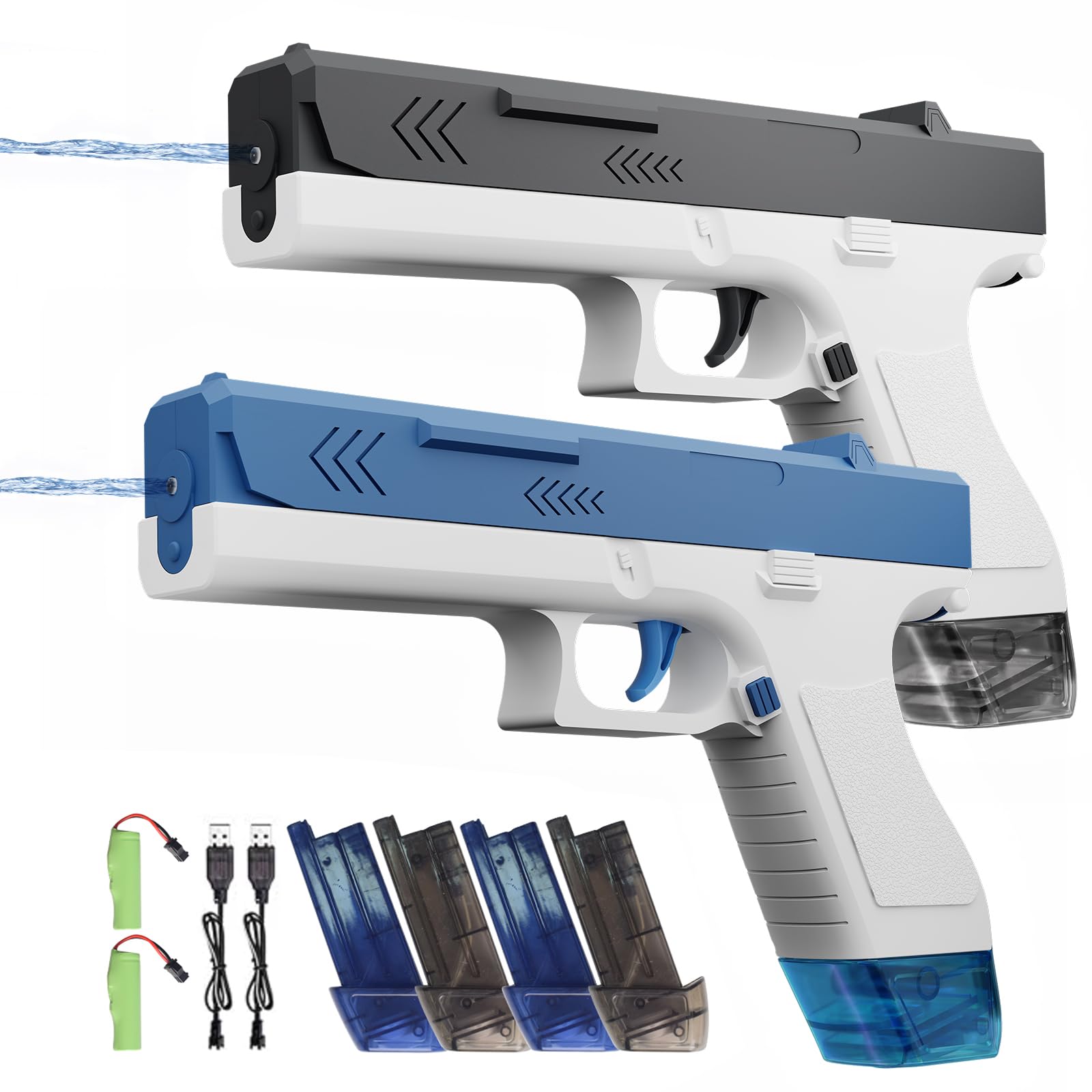 Photo 1 of 2 Packs of Electric Water Guns for Children's Summer Gifts, Lady Bug Toys for Children - Outdoor Water Guns for Swimming Pools and Beaches, with 4 Water Tanks (Electric)