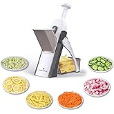 ONCE FOR ALL Safe Mandoline Slicer 5 in 1 Vegetable Chopper Food Potato Cutter, Strips Julienne Dicer Adjustable Thickness 0.
