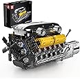 Mould King LB V12 Engine Kits That Runs, Build Your Own Combustion Engine, Model V8 Engine Kits for Display, Physical Science Experiment Toy for 14+ Kids Boys and Adult 10202 (1260 Pcs)