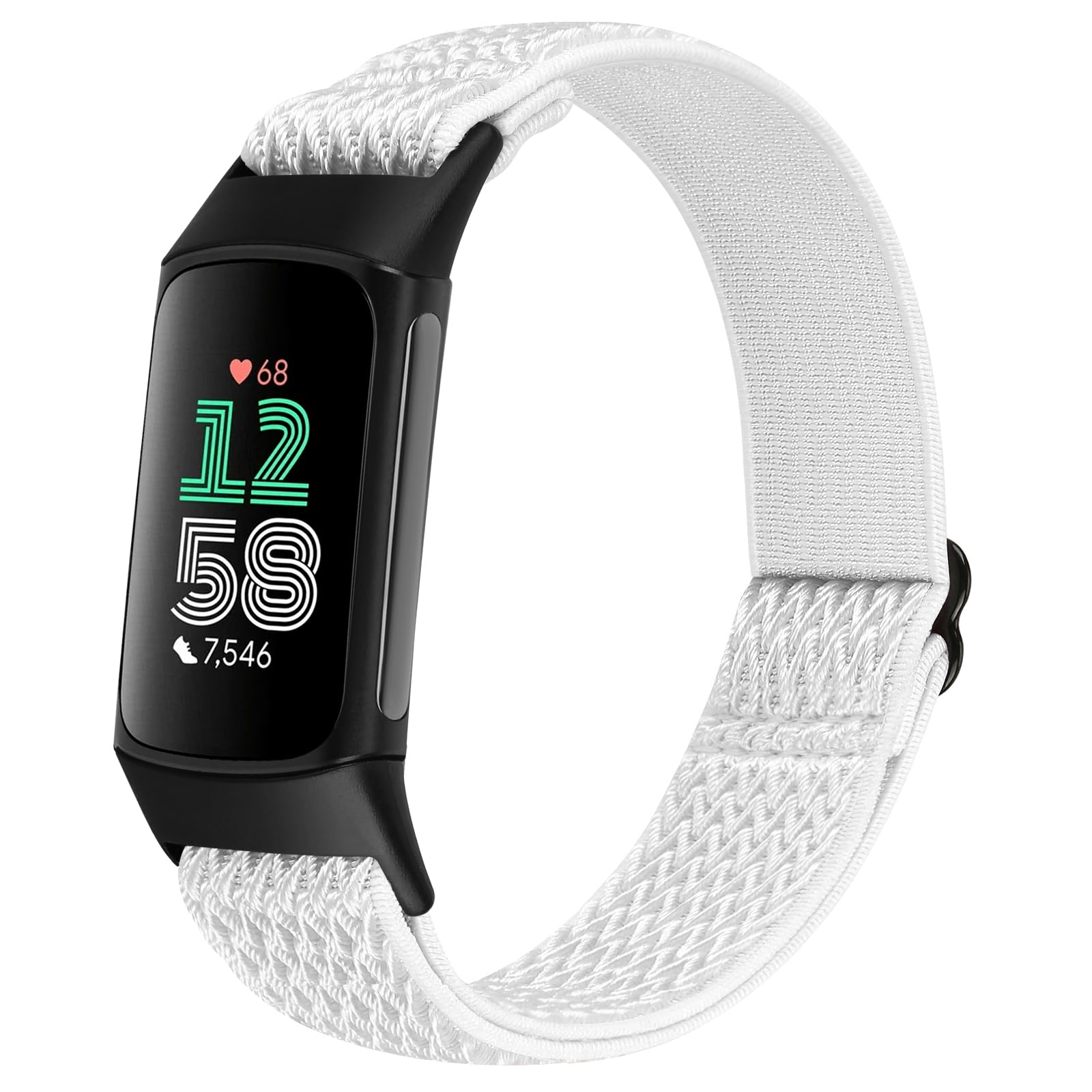 TumCez Elastic Nylon Strap Compatible with Fitbit Charge 6/5, Adjustable Stretchy Band for Women/Men