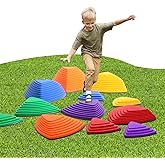 romrex Stepping Stones for Kids Ages 3 and Up - Durable Stepping Stones Encourage Toddler Balance & Gross Motor Skills with Non-Slip Surface for Indoor Obstacle Courses Outdoor Toys Play