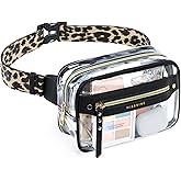 Missnine Clear Fanny Pack Stadium Approved for Women, Transparent Waist Bag with Adjustable Strap for Concerts, Sports, Travel, Beach, Black