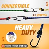 CUALITYX Bungee Cords with Hooks Heavy Duty Pack of 10 UV Resistant view 4