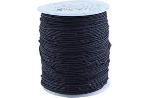 KONMAY 1.0mm Stretchy Bracelet String, 110 Yards Durable Black Elastic Cord for Jewelry Making, Beading, Necklaces, DIY Crafts, and Sewing Projects