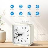 Brifit Silent Alarm Clock Bedside Battery Powered No Ticking Large Display view 2