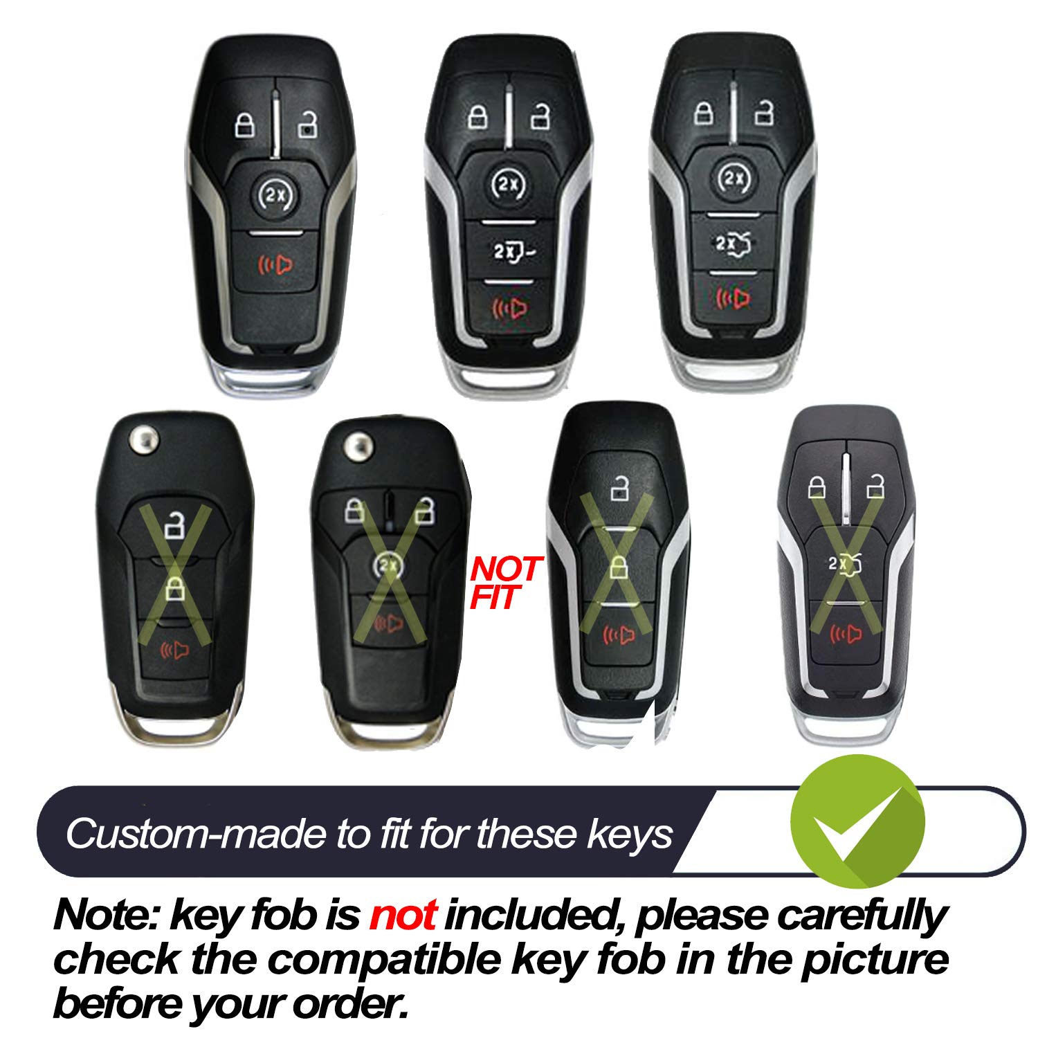 Compatible with Ford Edge Explorer F-150 Fusion Mustang Lincoln MKC MKX MKZ Smart 2 3 4 5 Buttons Blue TPU Key Fob Cover Case Remote Holder Protector Keyless Entry Sleeve Accessories NOT FIT Flip Key