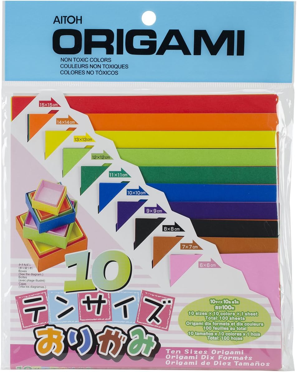 Aitoh Origami Paper, Ten Assorted Size 