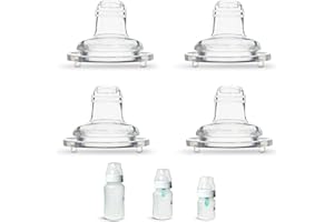 Sippy Spout Nipples for Philips Avent Anti-Colic Baby Bottles and MAM Baby Bottles| 4-Count | Soft Spout | Food Grade Silicone | Variable Flow | Spill-Proof | BPA-Free 4+ Months | by BelBeyo