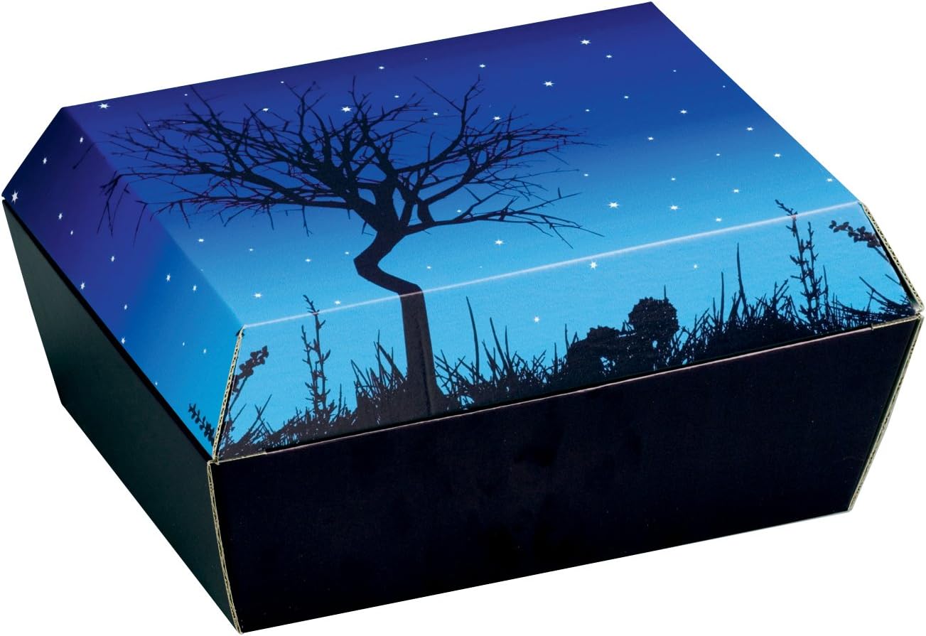 AMOPET Corrugated Cordboard Size 2 Pet Coffin/Casket for Dwarf Rabbits Guinea Pigs, 28 x 22.5 x 14 cm