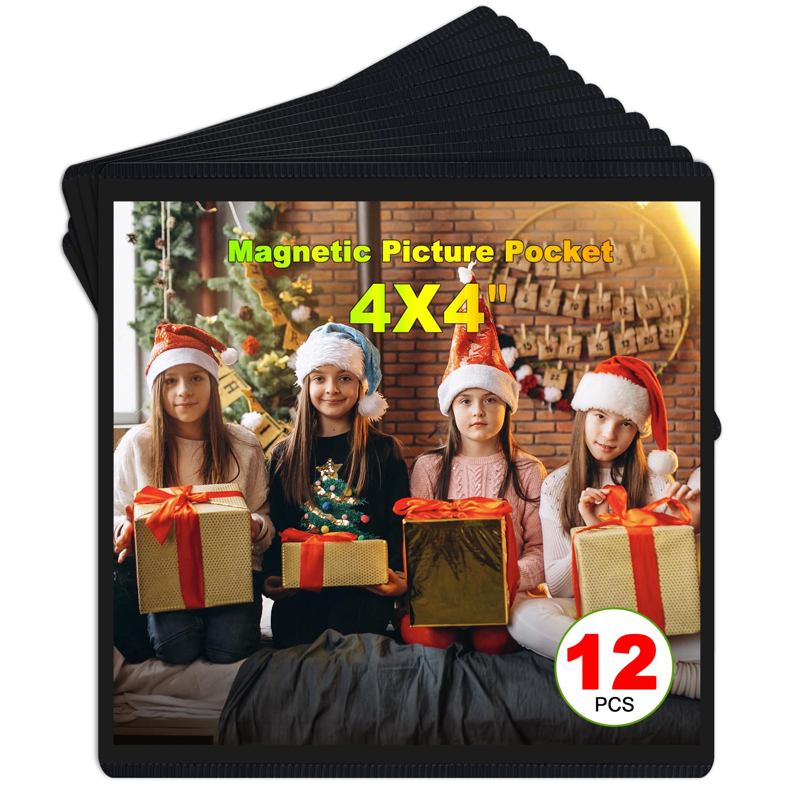 CHUNNIAO Black Magnetic Picture Frame 4X4 for