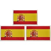 3Pack Spain Flag Patch Spanish Flags Patchs, Spain Tactical Flag Embroidery Patch with, for Hats, Tactical Bags, Jackets, Clothes Patch Team Military Patch