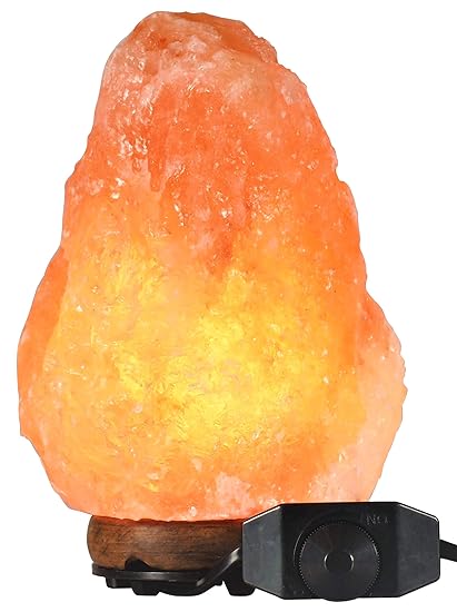 Gadgy ® Himalaya Salzlampe Dimmbar Naturlich | Salt Lamp 2-3 kg mit Holz Basis | Therapeutisch Rosa Stimmungs Nacht Licht Sal