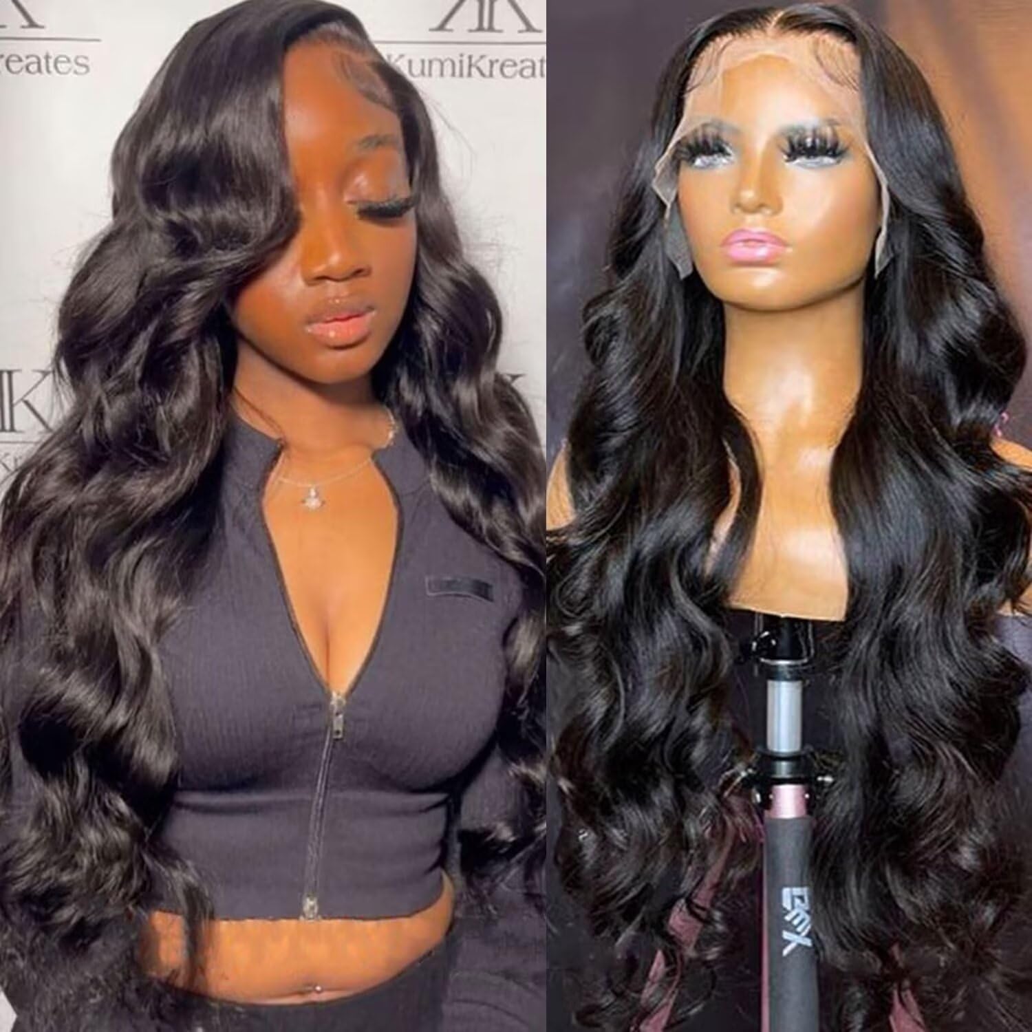 Lemoda 210% Density 13x6 Body Wave Lace Front Virgin Human Hair Wigs 13x6 HD Transparent Lace Front Wigs 12A Brazilian Pre Plucked With Baby Hair 34Inch — image 1